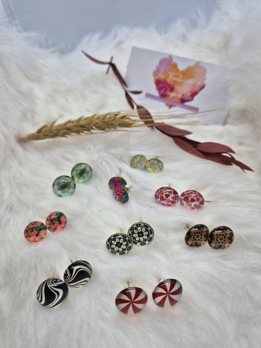 Boucles d'oreilles puces cabochon