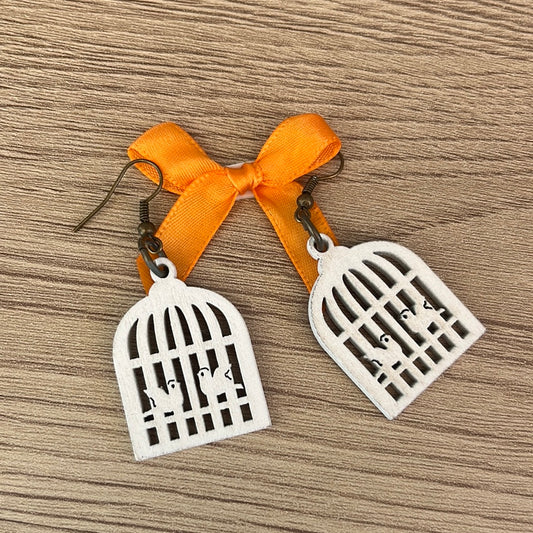 Boucles d’oreilles cage à oiseaux