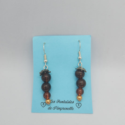 Boucles d'oreilles marron