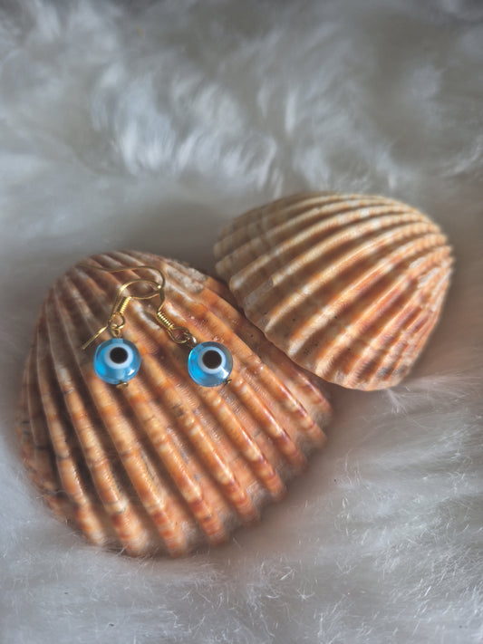 Boucles d'oreilles œil bleu turquoise