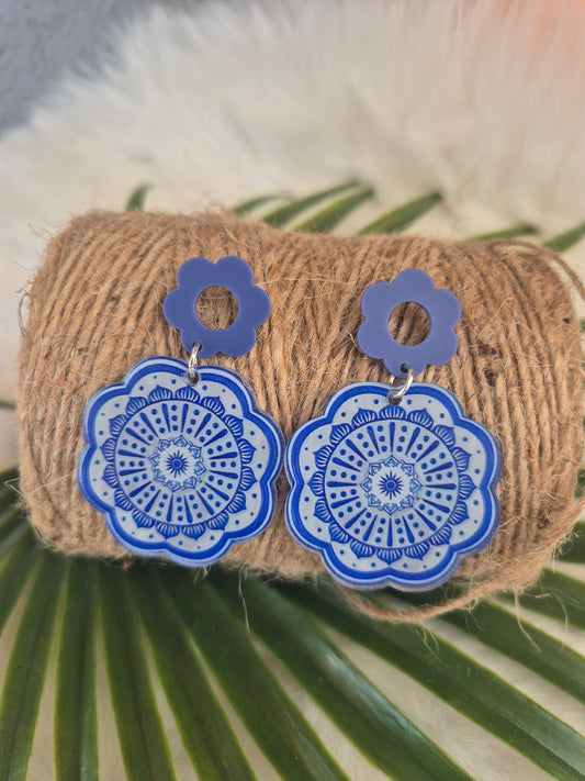 Boucles d’oreilles bleu et blanc 💙🤍 #Bijoux #Accessoires #Mode