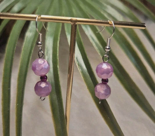 Boucles d’oreilles Perles violettes 💜✨ #Bijoux #Perles #Mode