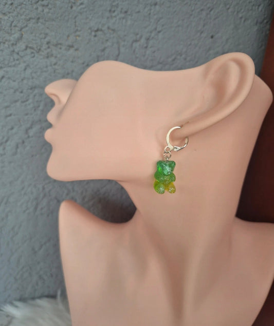 Boucles d'oreilles nounours vert et jaune 🧸💚💛 #Bijoux #Nounours #Couleurs