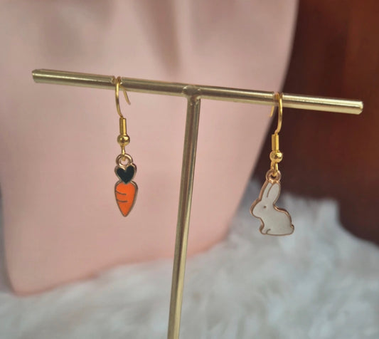 Boucles d'oreilles carotte et lapin 🥕🐰 #Bijoux #Carotte #Lapin
