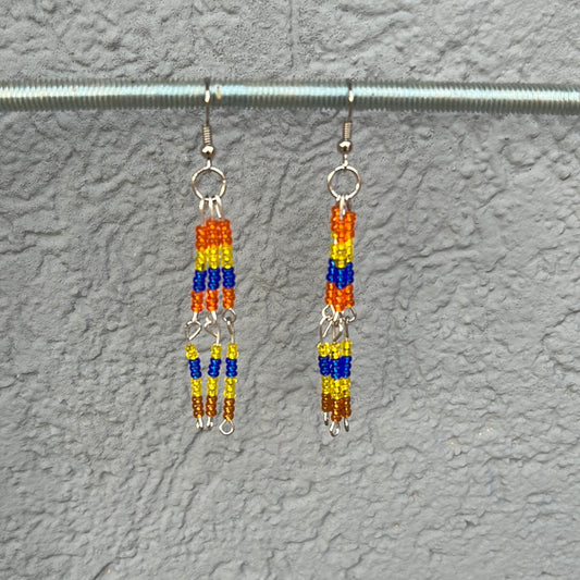 Boucles d’oreilles perles rocailles multicolores